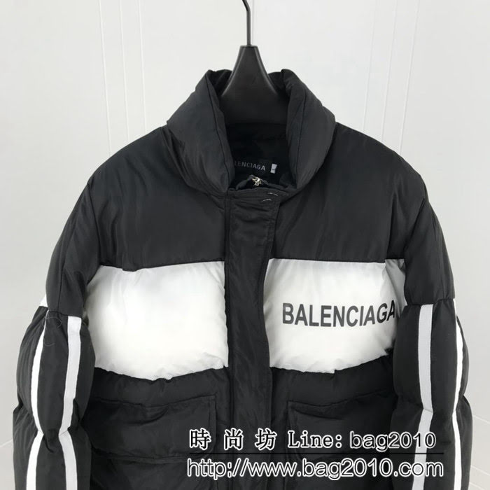 BALENCIAGA巴黎世家 18冬季新款 撞色拼接字母印花 保暖舒適棉服 男女同款 ydi1609